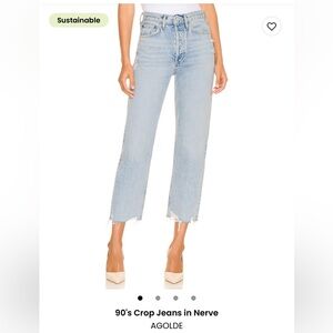 AGOLDE Women's 90s pinch crop Light Blue Crop Jeans